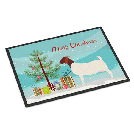 Carolines Treasures Boer Goat Christmas Indoor or Outdoor Mat - 18 x 27 in. BB9253MAT